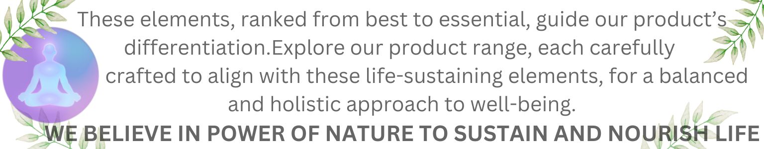 At Rogahar, we offer five unique varieties in each of our health & wellness products, inspired by the five essential elements of life—Akash, Vayu, Agni, Jal, and Prithvi. These elements, ranked fr (4)
